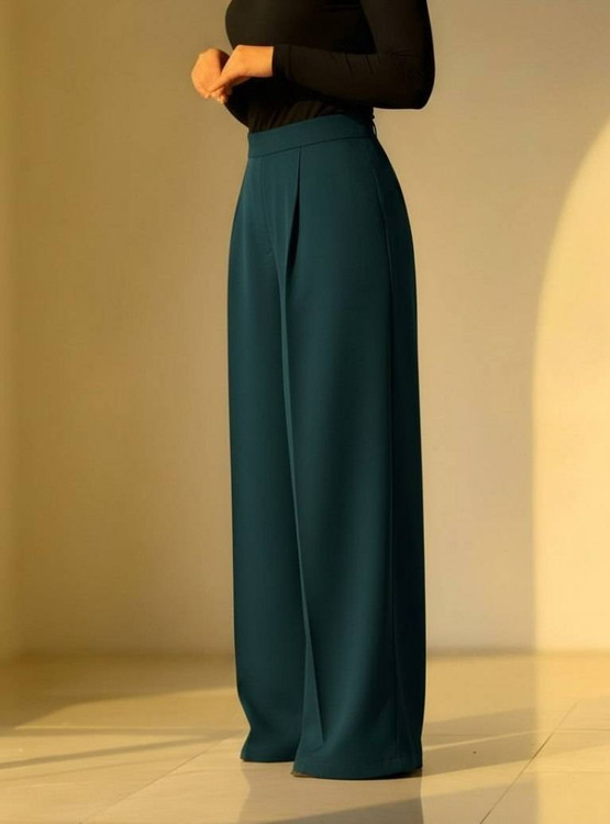 شلوار بگ مازراتی قهوهای زنانه با پشت کش و جلو پیلی - خرید آنلاین آروما فشن