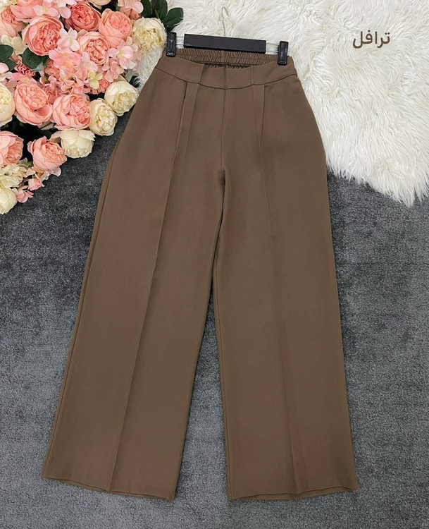 نمای پشت شلوار بگ مازراتی زنانه با کمر کشی راحت - آروما فشن