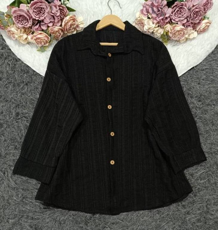 شومیز مانتویی مشکی الینا F مناسب محل کار