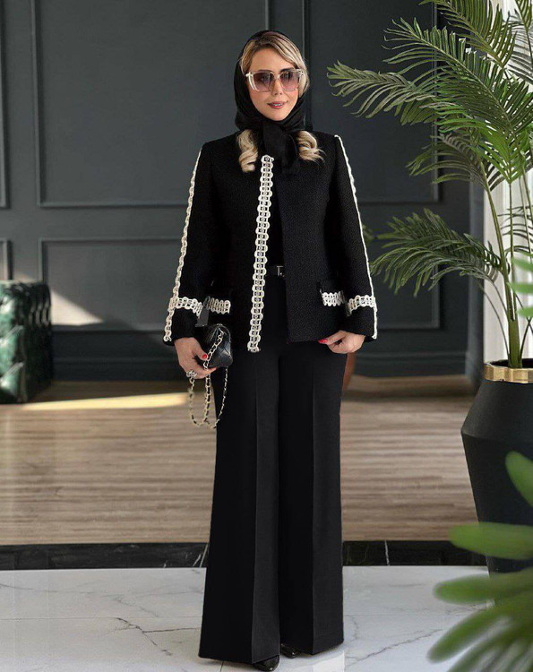 ست شکوه F سورمهای مشکی - استایل اداری و مجلسی