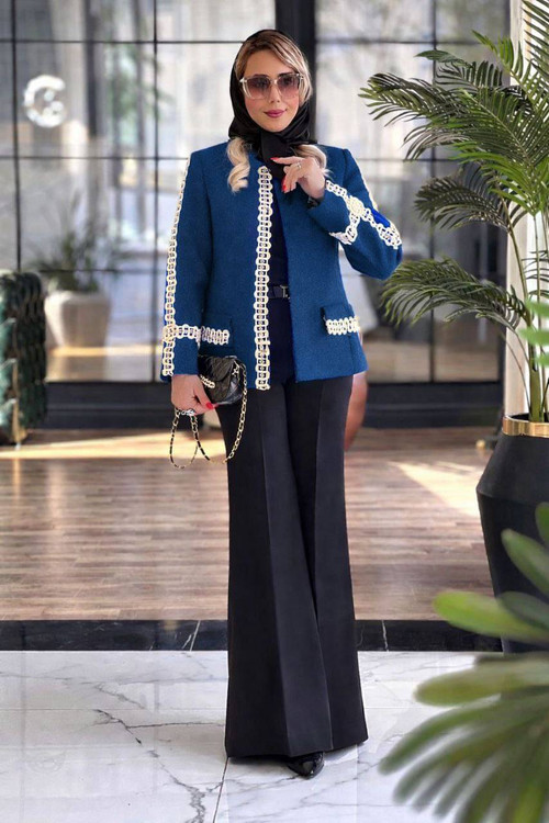 شلوار ست شکوه F کمری کشدار - جزئیات دوخت و ایستایی