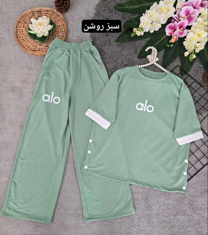 ست ماهرخ H رنگ زرشکی ست اسپرت دوتیکه زنانه