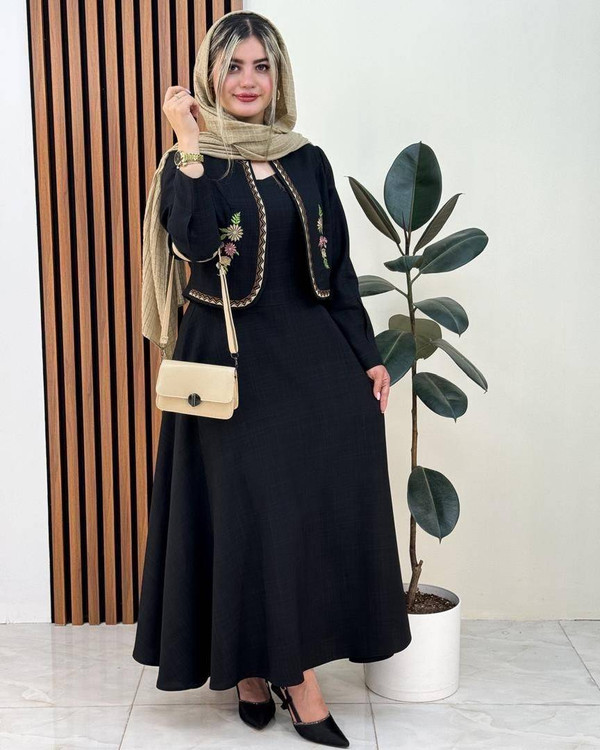 نمای کامل ست سارافون و کت وانیک مدل H - فری سایز ۳۶ تا ۴۶