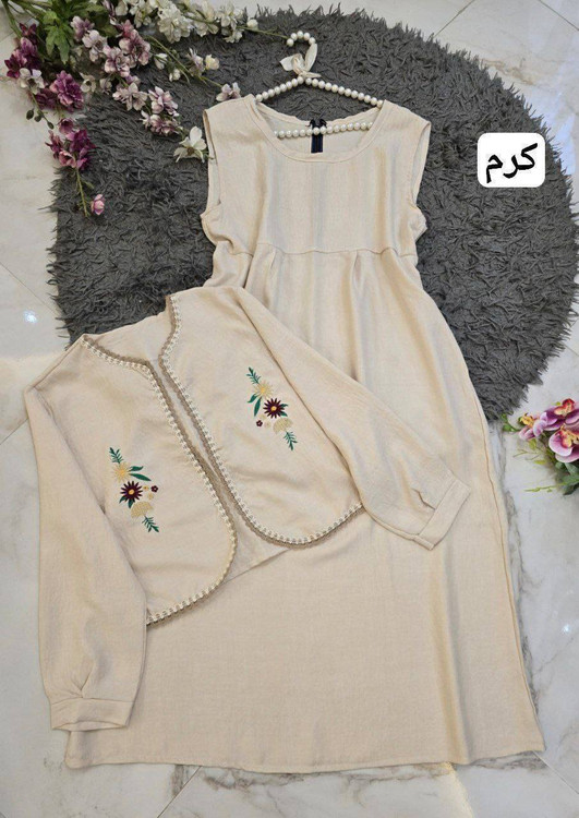 نمای پشت ست سارافون و کت وانیک مدل H - طراحی شیک و مدرن