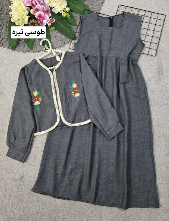 جزئیات دوخت و گلدوزی ست وانیک مدل H - کیفیت عالی شانتون