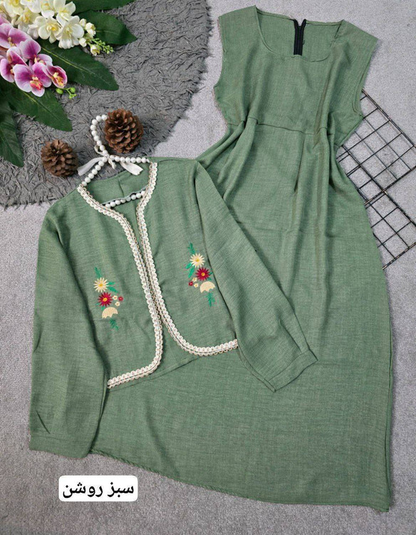 ست سارافون و کت وانیک مدل H رنگ نسکافهای - پوشاک مجلسی زنانه