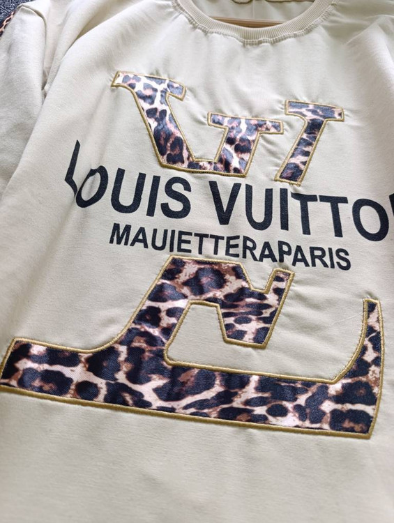 ست لویی ویتون پلنگی - جزئیات کمر کشی شلوار و کیفیت دوخت حرفهای ست زنانه آروما فشن