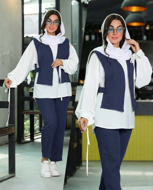 ست عفاف F رنگ سبز تیره - ست اسپرت و راحت زنانه فری سایز