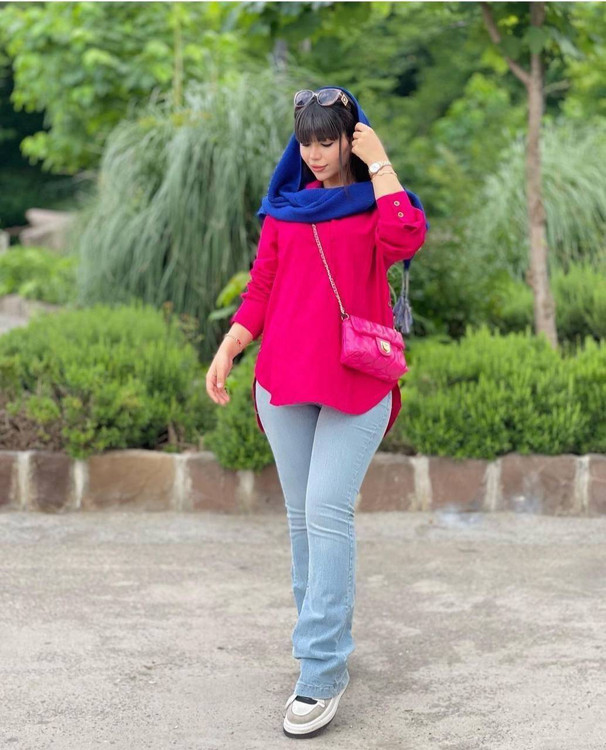 خرید شومیز بغل دکمه H ارومافشن کیفیت عالی سرخابی