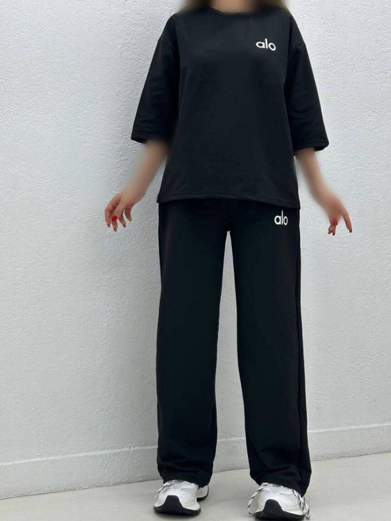 خرید ست الو alo کیفیت پنبه ای عالی آرومافشن قیمت منصفانه مشکی