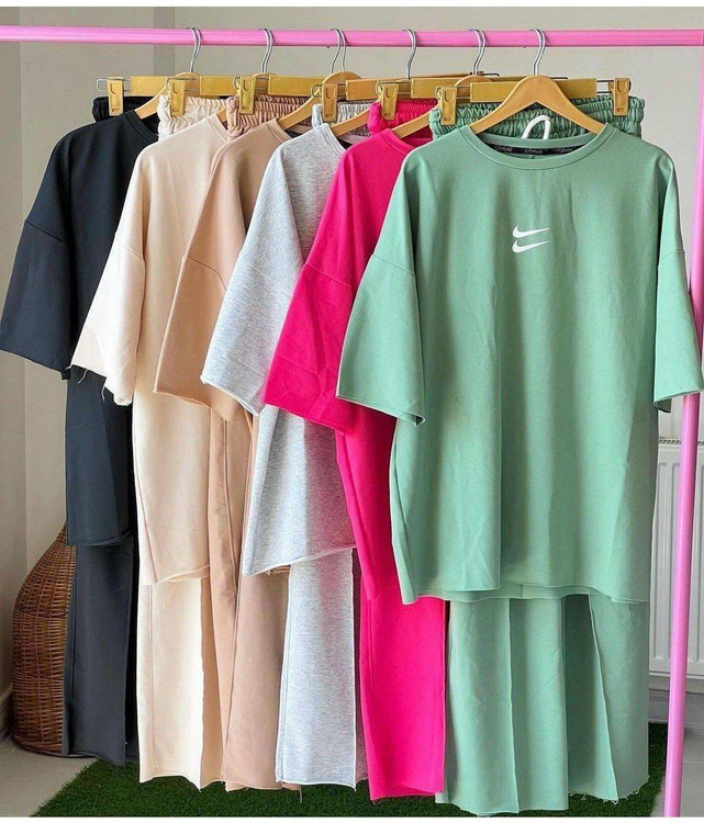 ست دو نایکی H رنگ سفید - ست راحتی و خانگی زنانه نایکی | آروما فشن