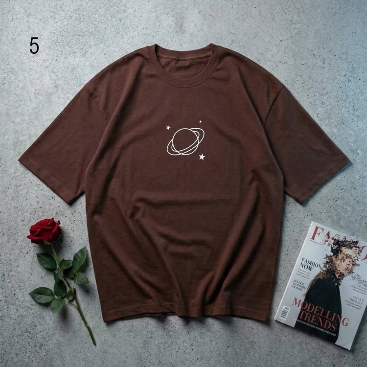 تیشرت منظومه H سفید با چاپ مینیمال سیاره - تیشرت تابستانه زنانه