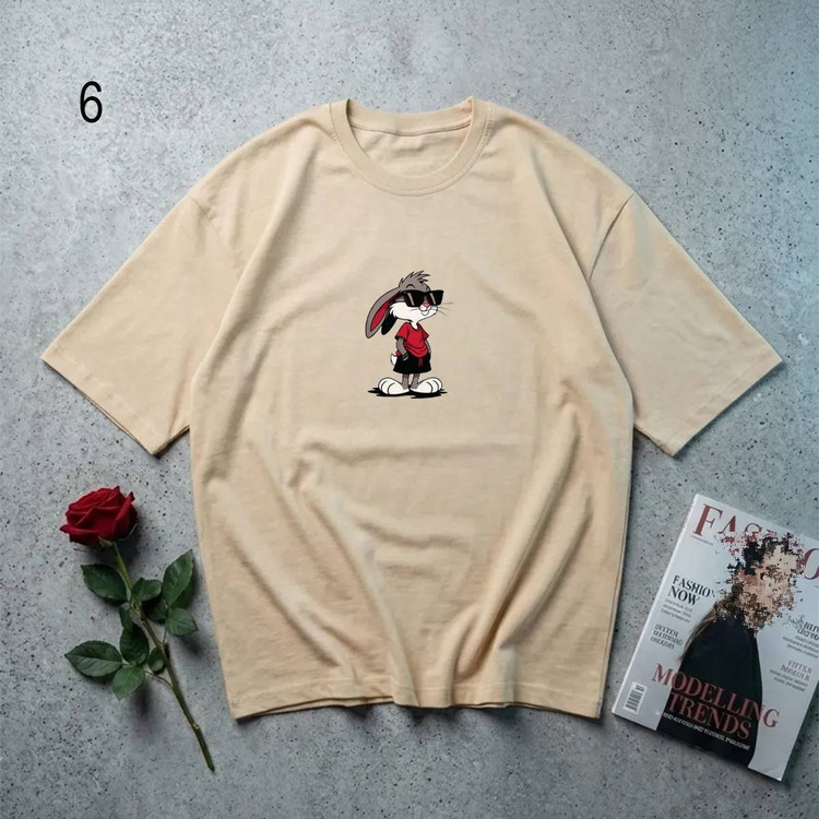 تیشرت صورتی خرگوش H - نخ پنبه درجه یک - ارسال سریع به سراسر کشور