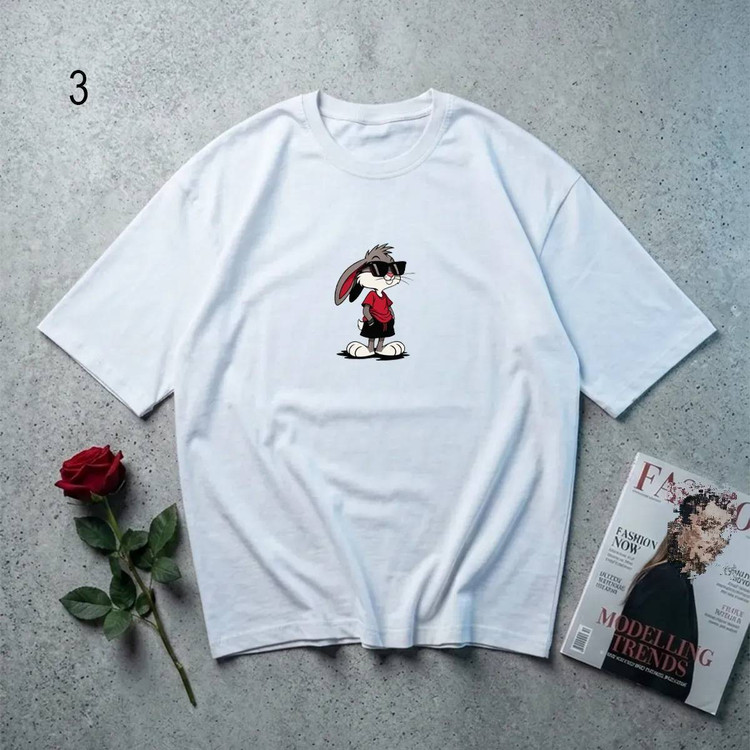 تیشرت زنانه خرگوش H رنگ کاربنی - فری سایز ۴۴-۴۶ - خرید آنلاین آروما فشن