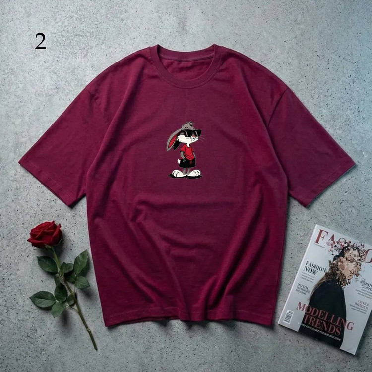 تیشرت باگ بانی مشکی - طرح انحصاری خرگوش H - کیفیت تضمینی آروما فشن