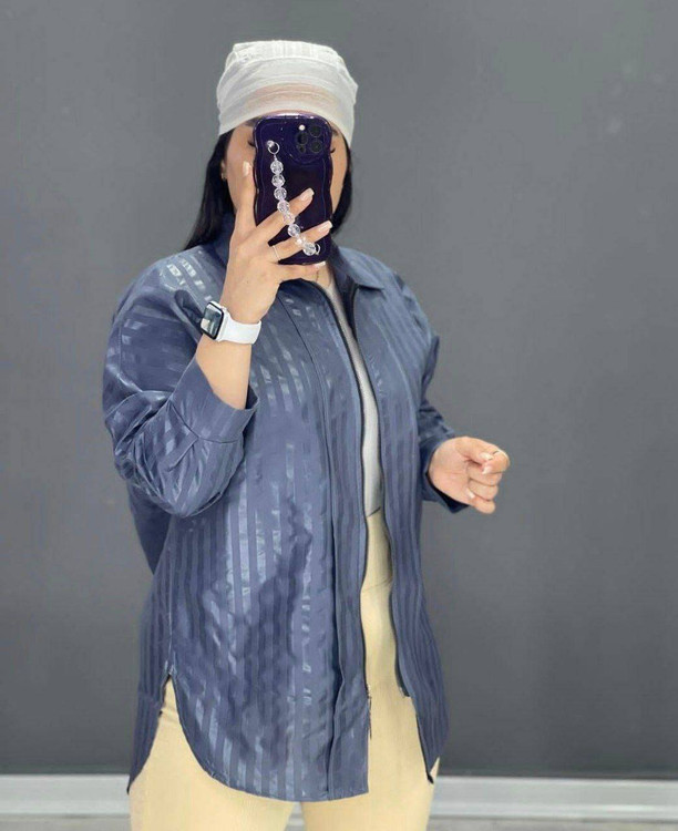 مانتو بهارا F سبز داکرون پنبه - مانتو زیپدار باکلاس زنانه