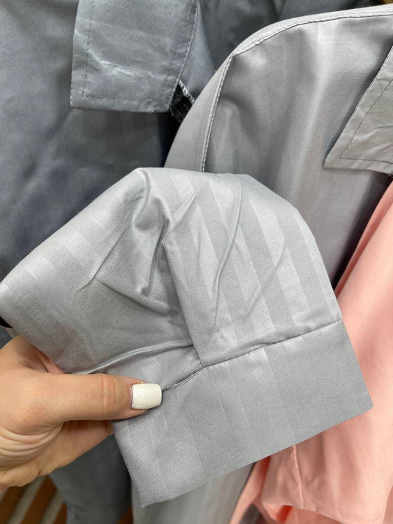 مانتو بهارا F طوسی روشن داکرون پنبه - مانتو فری سایز 36 تا 48