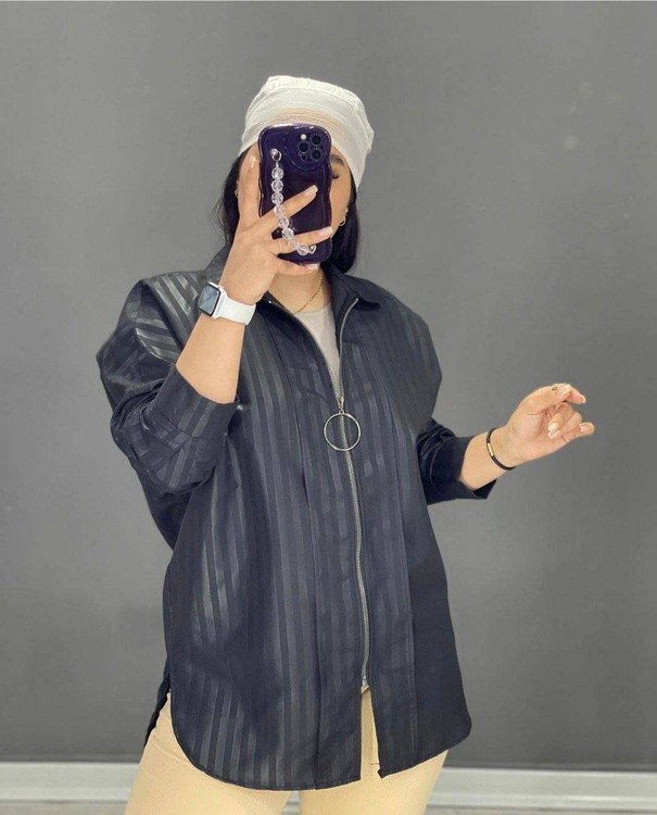 مانتو بهارا F طوسی تیره - مانتو زنانه فری سایز با ارسال فوری