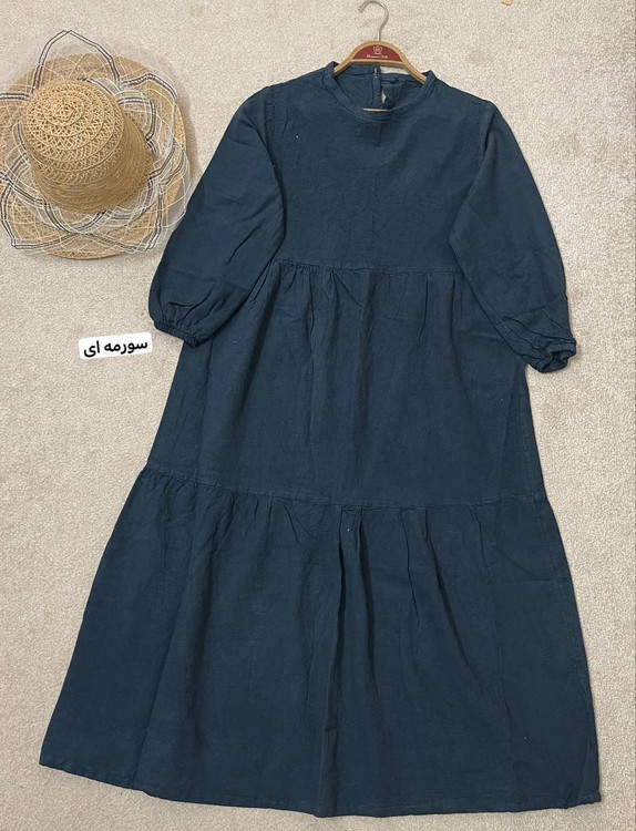 پیراهن پریا F رنگ بنفش - پیراهن بلند زنانه با پارچه الیاف مرغوب