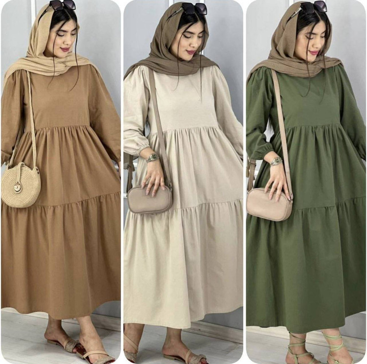 پیراهن پریا F رنگ سورمه ای - پیراهن بلند زنانه مجلسی و روزمره