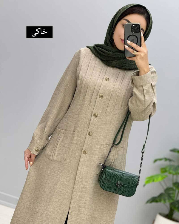 مانتو لاله F خاکی شانتون زنانه - خرید آنلاین از آروما فشن