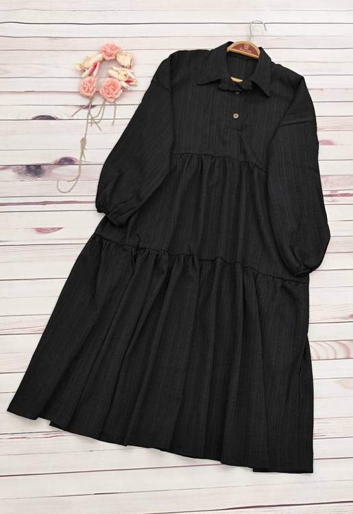 مانتو بهناز F رنگ مشکی مجلسی شیک تنخور عالی - ارسال فوری