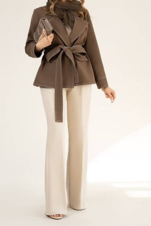 خرید کت و شلوار N بیتا با بهترین کیفیت و بصرفه ترین قیمت آروما فشن رنگ قهوه ای