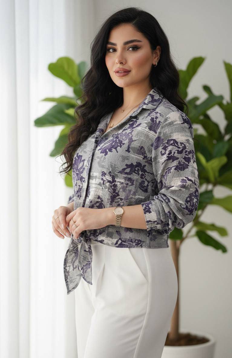 شومیز گره ای پاستیلی F