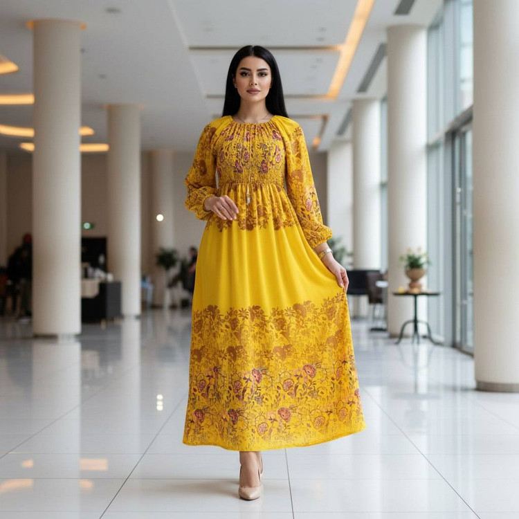 پیراهن ساحلی زرشکی - نمای نزدیک از آستین و سرشانه