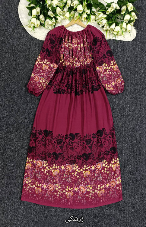 ساحلی زرشکی تابستانه - نمای بالا و جزئیات حاشیه دوزی حرفهای