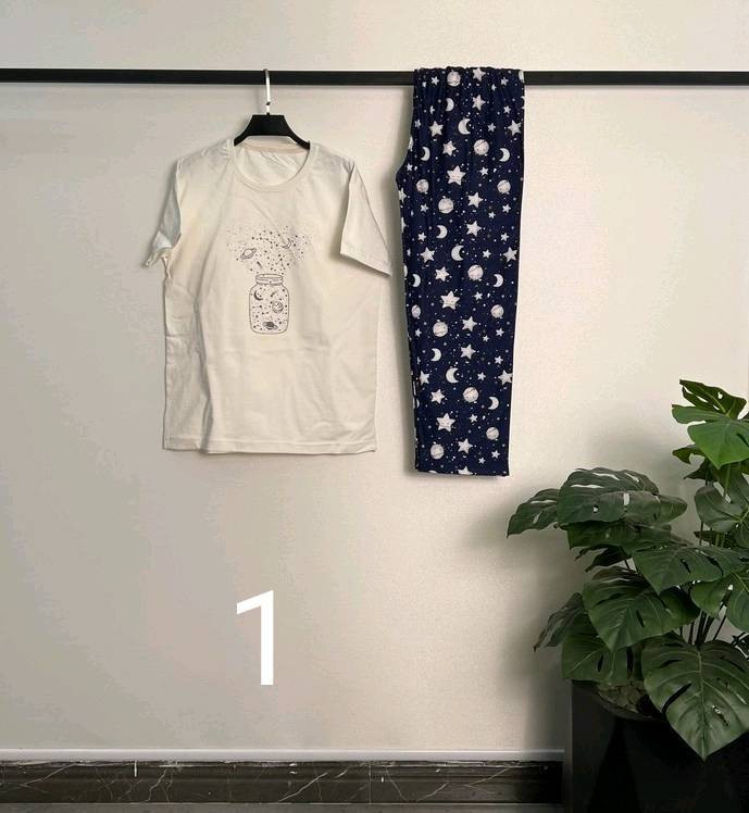 ست تیشرت شلوار کیوت خانگی رنگ ۹ ارسال فوری آروما فشن