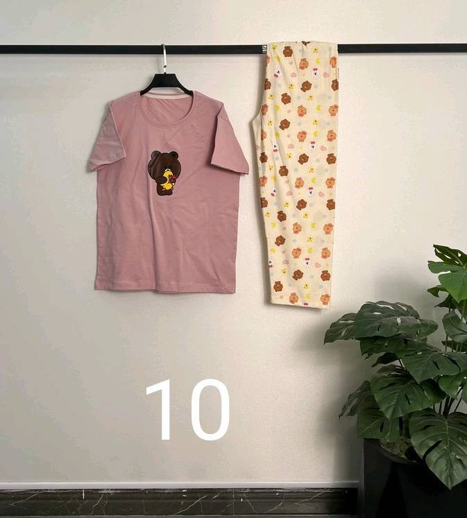 ست تیشرت شلوار کیوت خانگی رنگ ۶ مناسب سایز ۳۶ تا ۴۶