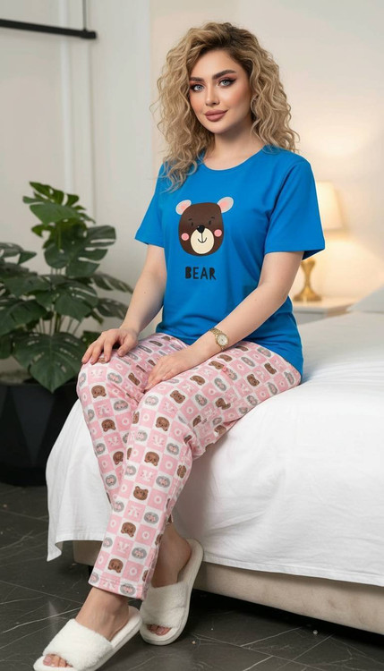 ست تیشرت شلوار کیوت خانگی رنگ ۱۱ تنخور شیک و راحت