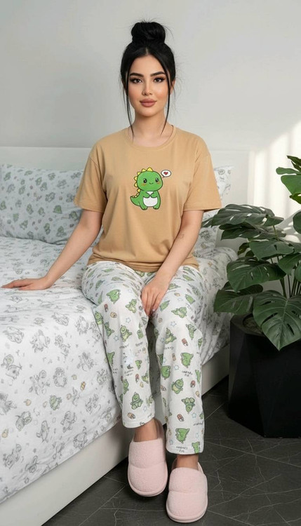 تیشرت نخ پنبه ۱۰۰٪ بدون مواد شیمیایی ست خانگی