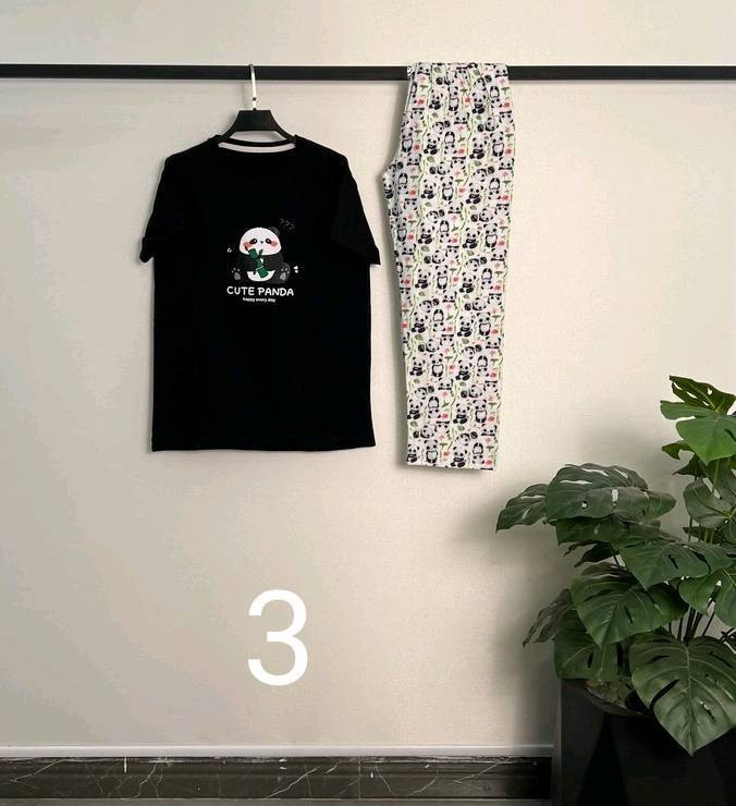 ست تیشرت شلوار عروسکی میکس رنگارنگ آروما فشن