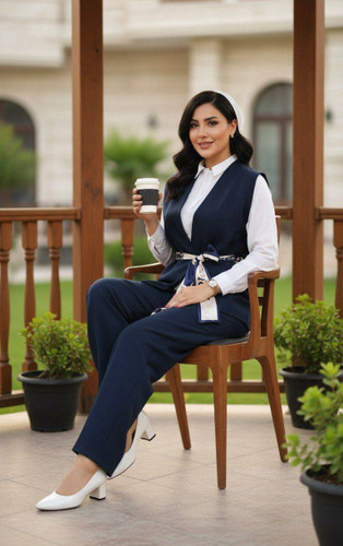 ست چهارتیکه F شاهکار زنانه شامل جلیقه شلوار شومیز و کمربند دیور - آروما فشن