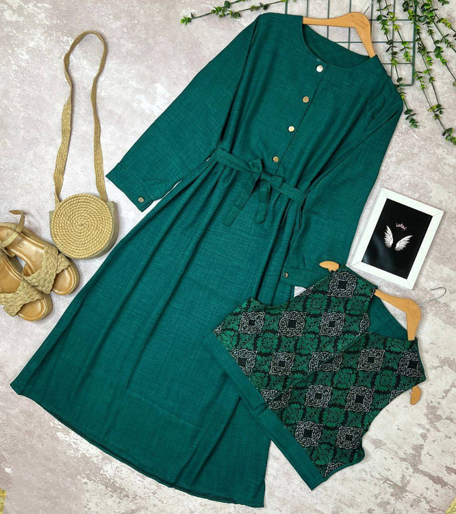 تنخور ست پیراهن جلیقه ماهلین - استایل مجلسی زنانه