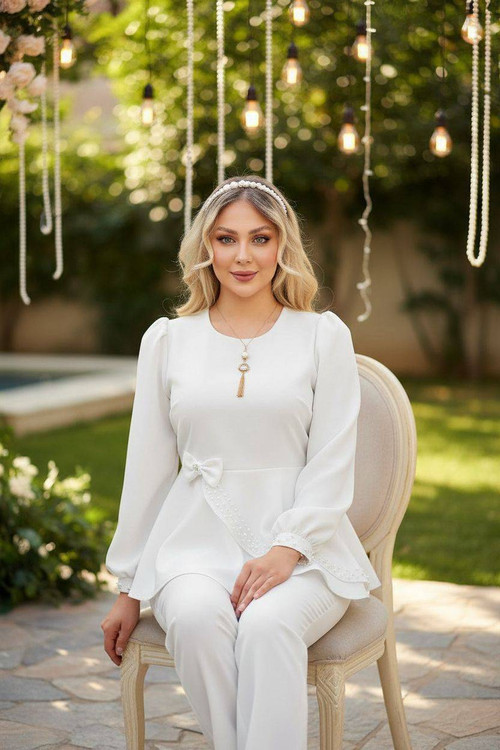 شلوار ست ناز نمای جلو - شلوار پارچهای مجلسی