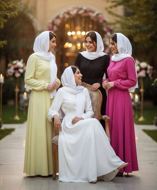 پیراهن تینا بدون مروارید F زنانه مجلسی با کمربند - خرید پیراهن زنانه آروما فشن