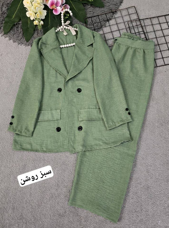 شلوار ست شانتون نمای جلو - راسته و مجلسی