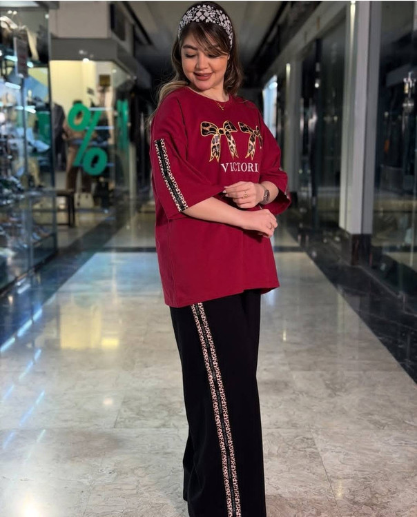 ست دبل پاپیون پلنگی F زنانه لوکس - خرید ست پلنگی آروما فشن