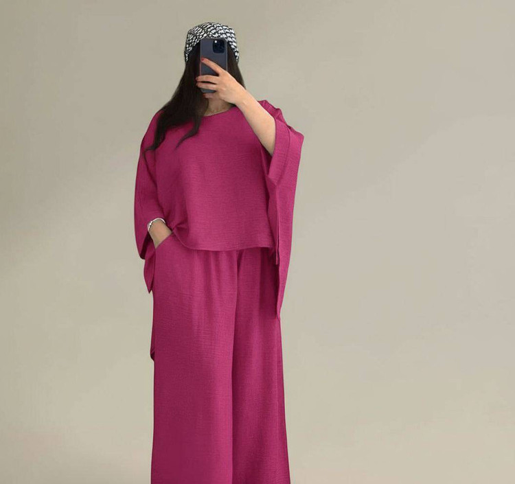 جزئیات تیشرت ست بنفشه - پارچه نرم و راحت