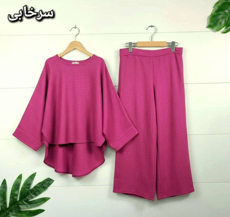 نمای پشت تیشرت ست بنفشه F - دوخت تمیز