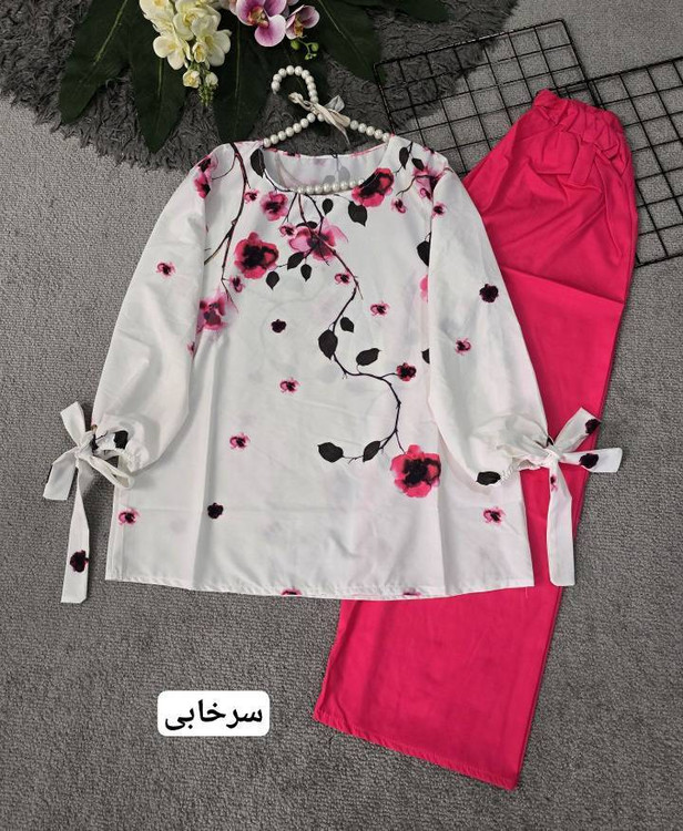 تنخور ست شومیز شلوار شکوفه - مناسب مهمانی و مجالس