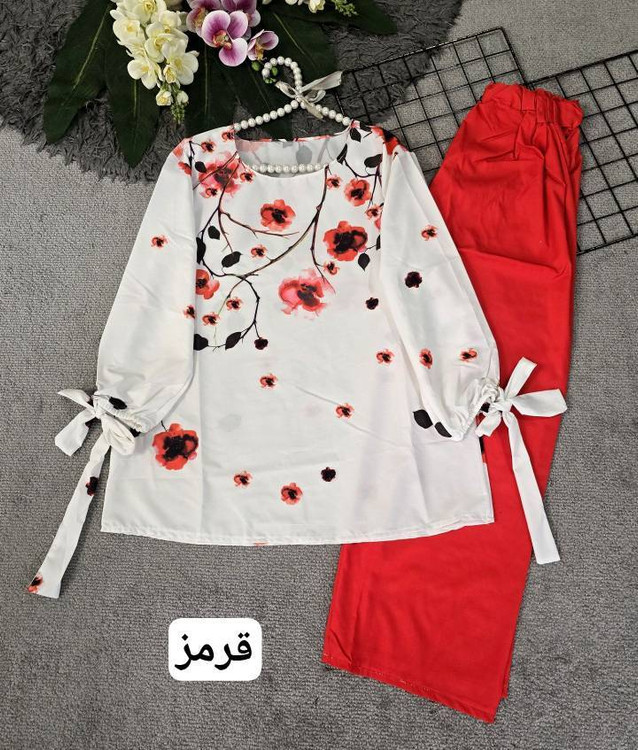 نمای پشت شومیز ست شکوفه H - برش آزاد و راحت