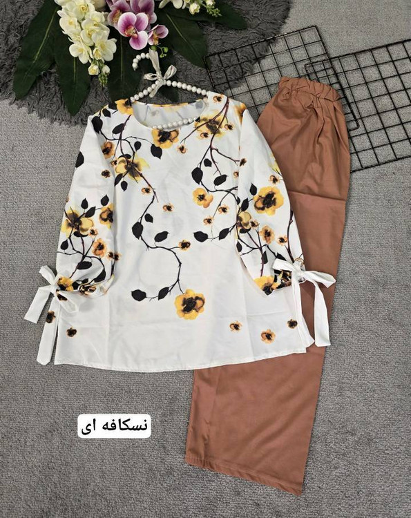 نمای نزدیک پارچه ست شکوفه - جنس مرغوب و لطیف