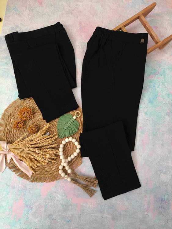 نمای پشت شلوار راسته چاک دار H - فاق بلند و راحت