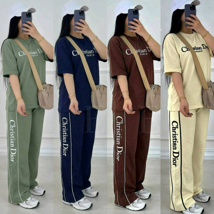 ست ساحره رنگ سورمه ای پنبه گلکسی آروما فشن تن خور عالی و شیک زنانه نمای کلی