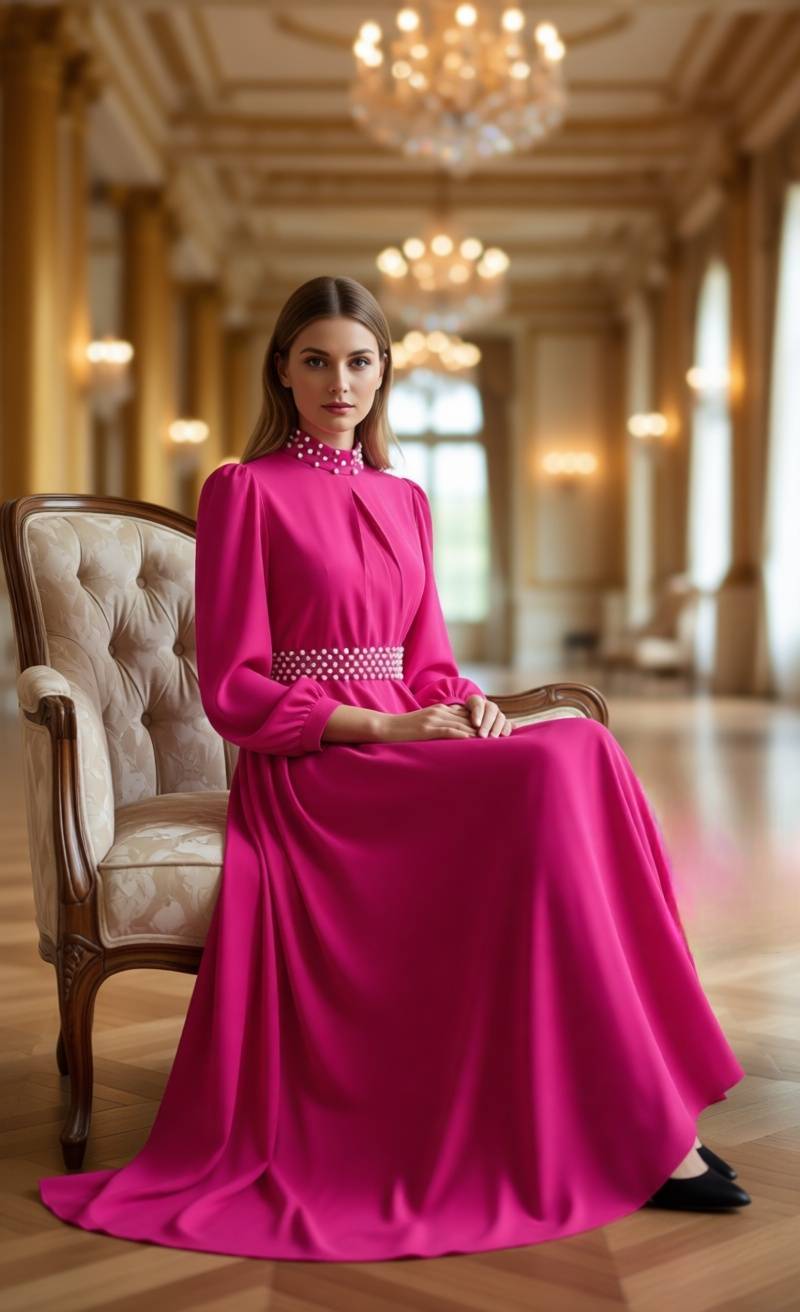 پیراهن تینا مرواریدی کامت زنانه مجلسی نمای جلو