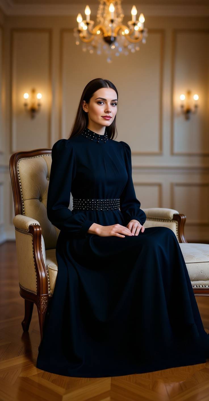 پیراهن تینا مرواریدی کامت زنانه مجلسی نمای بغل